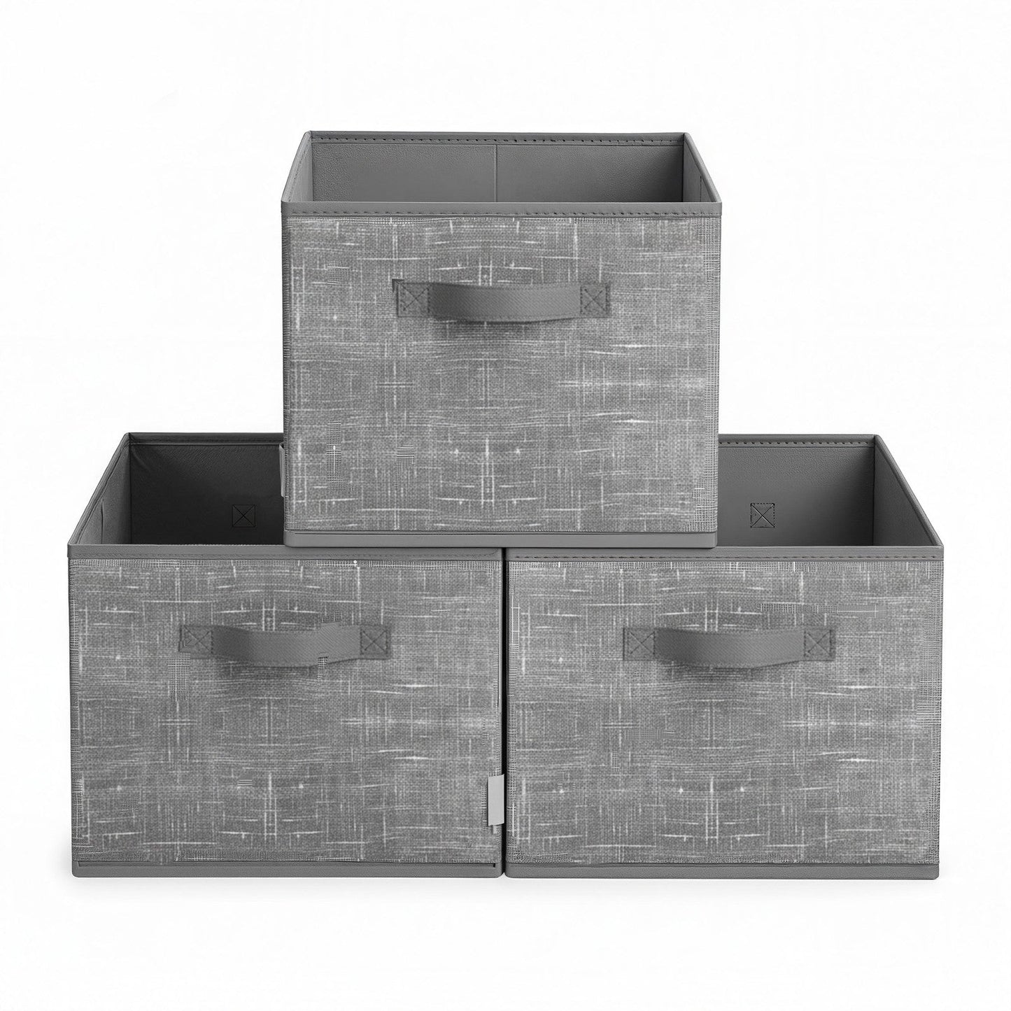 30 cm High Collapsible Storage Boxes Set of 3 Cattail Grey - image 23