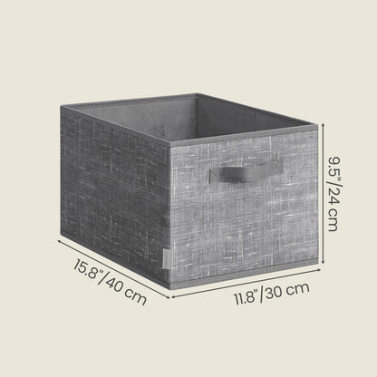 30 cm High Collapsible Storage Boxes Set of 3 Cattail Grey - image 25