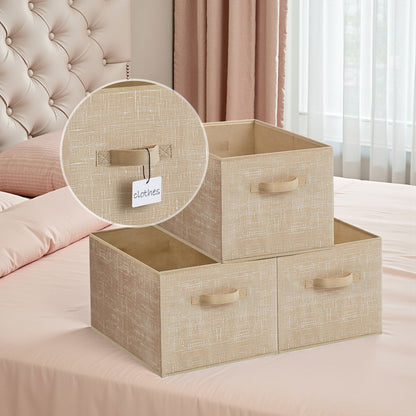 30 cm High Collapsible Storage Boxes Set of 3 Cattail Grey - image 13