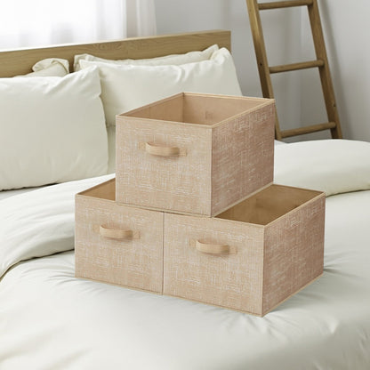 30 cm High Collapsible Storage Boxes Set of 3 Cattail Grey - image 14