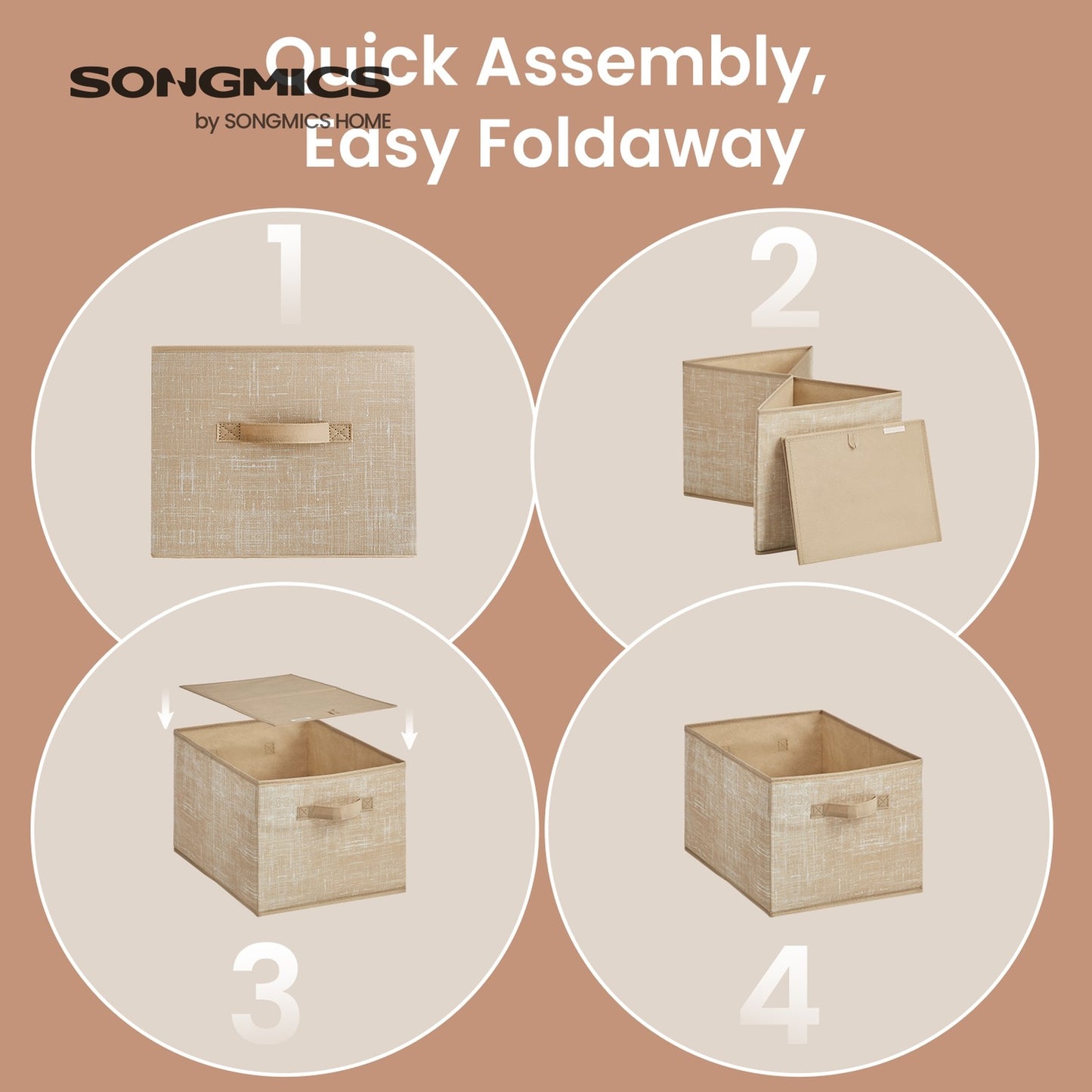 30 cm High Collapsible Storage Boxes Set of 3 Cattail Grey - image 16