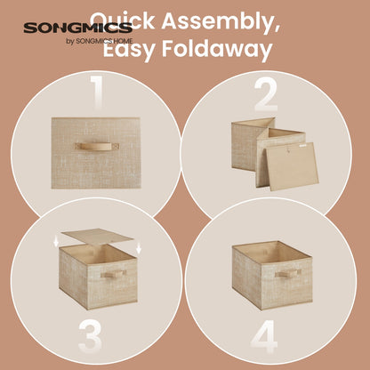 30 cm High Collapsible Storage Boxes Set of 3 Cattail Grey - image 16