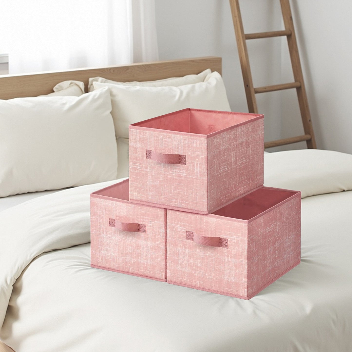 30 cm High Collapsible Storage Boxes Set of 3 Cattail Grey - image 19