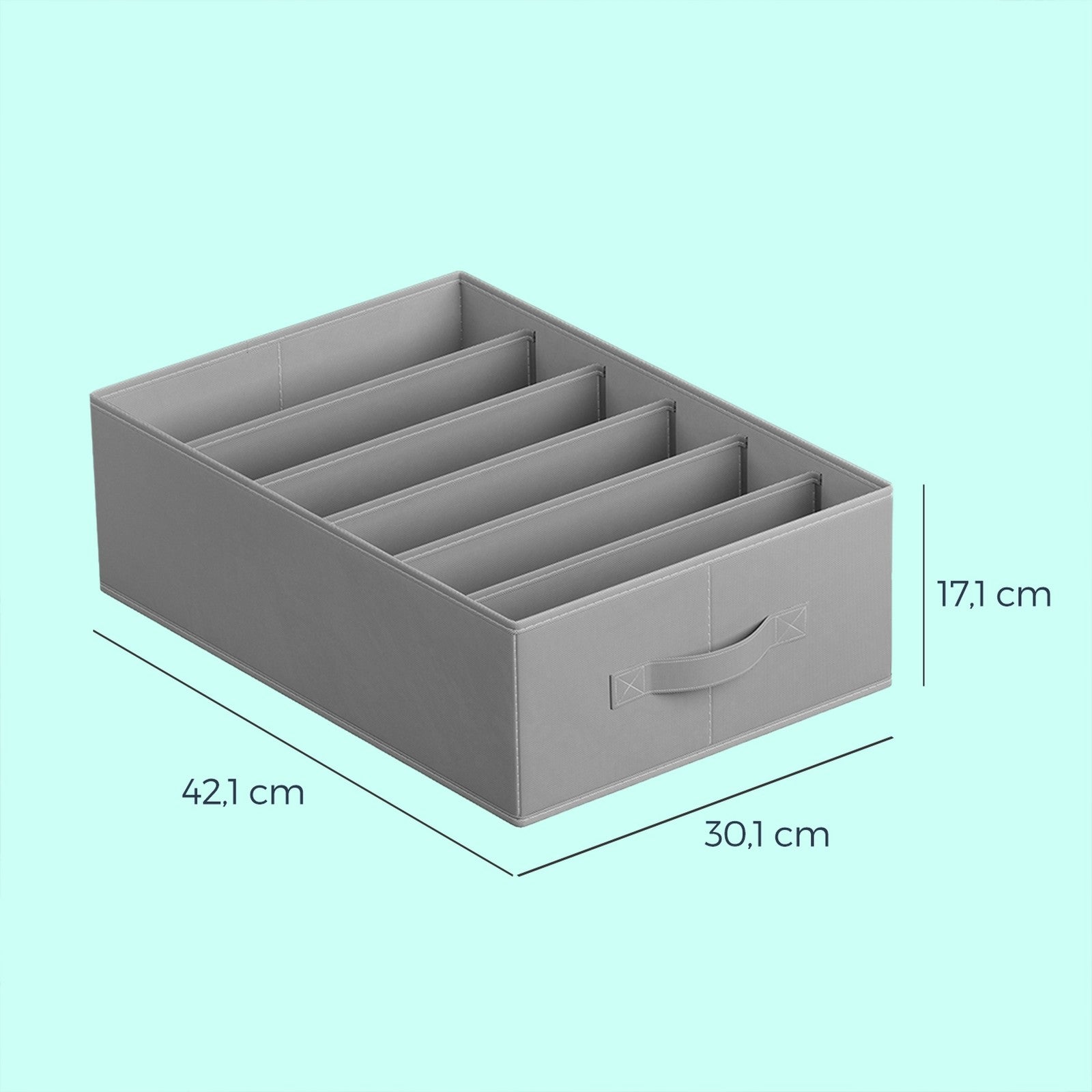 Set of 4 Wardrobe Clothes Organizers, 6-Compartment Foldable Drawer Organizers, Gray - image 6