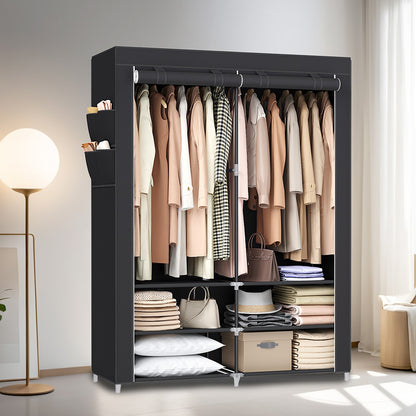 Clothes Wardrobe, Portable Closet, 2 Hanging Rails - image 3