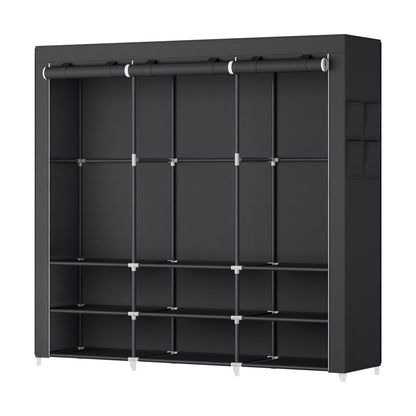 Clothes Wardrobe, Portable Closet, 2 Hanging Rails - image 12