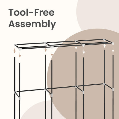 Clothes Wardrobe, Portable Closet, 2 Hanging Rails - image 19