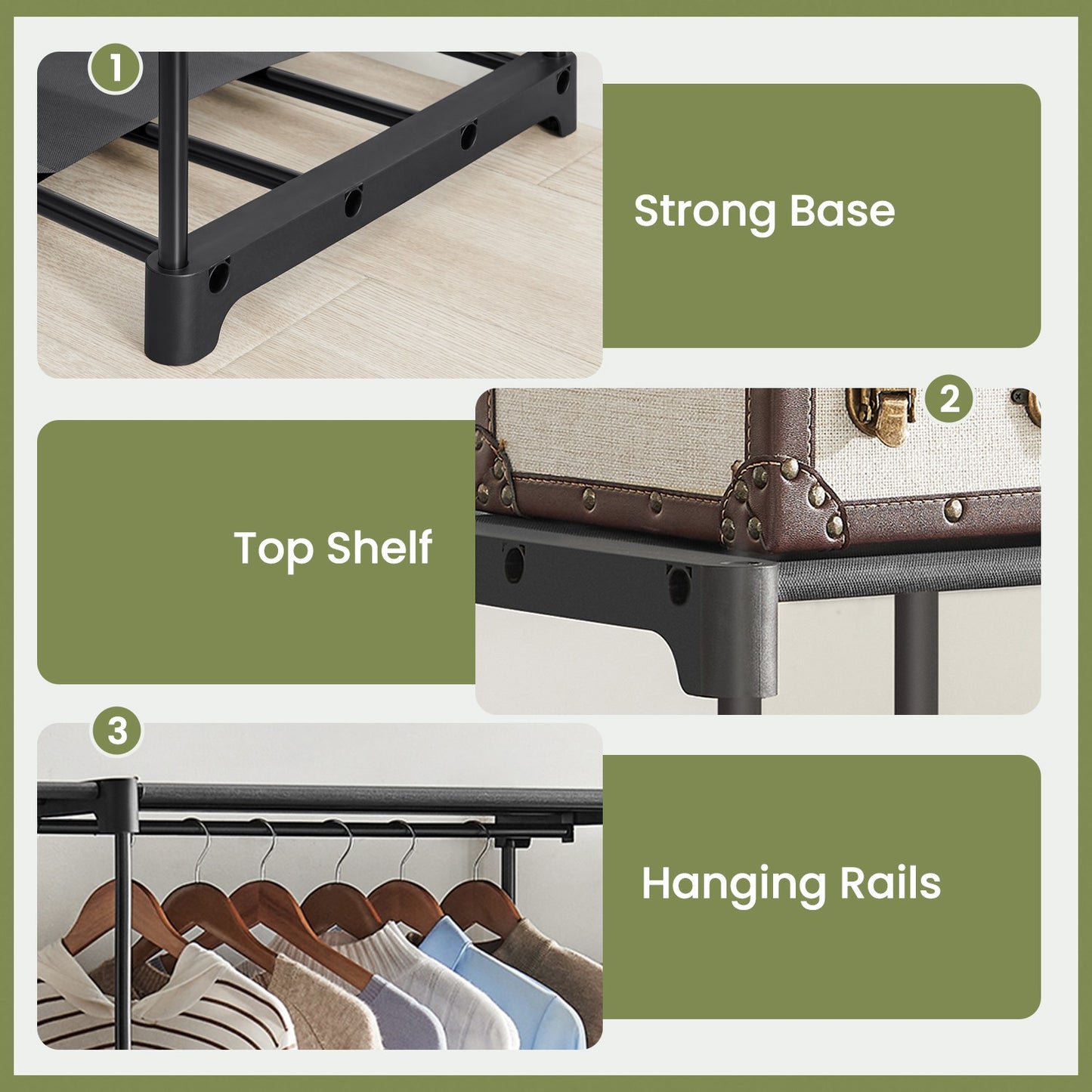 Clothes Wardrobe, Clothes Rack, Portable Closet - image 3