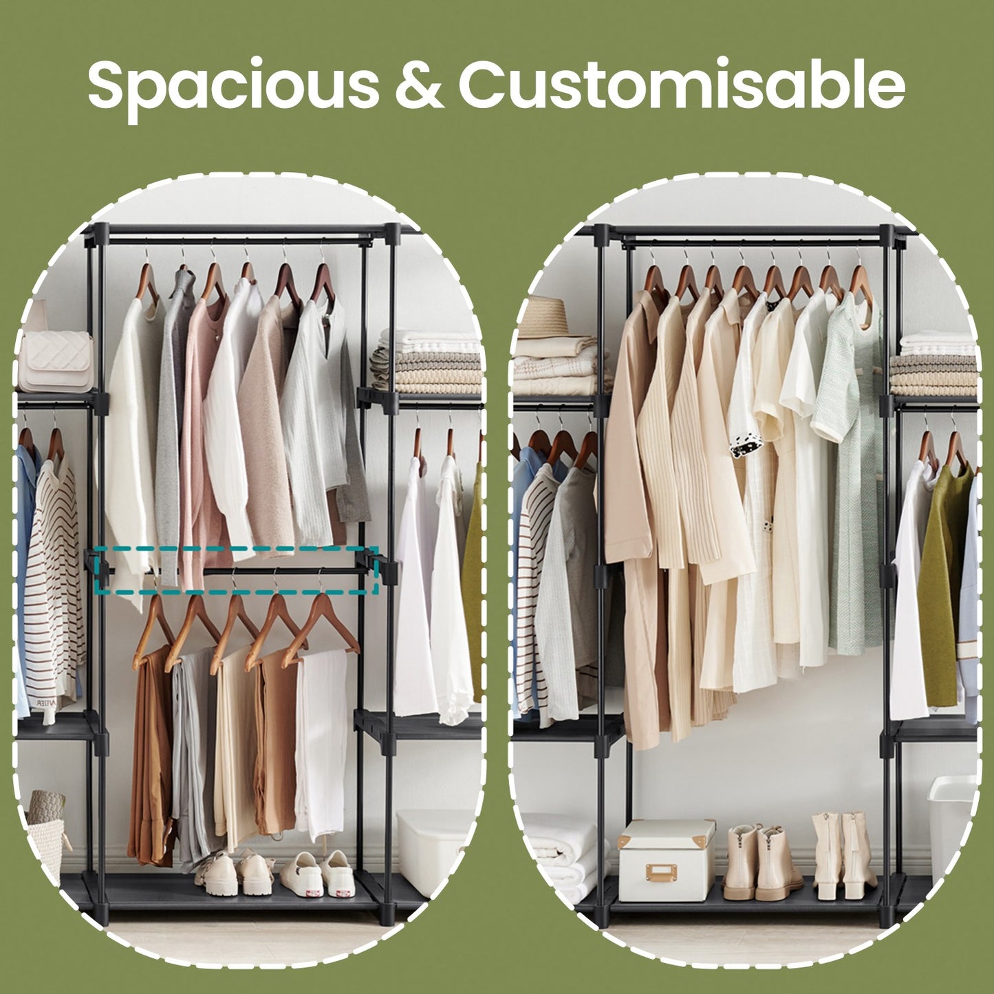 Clothes Wardrobe, Clothes Rack, Portable Closet - image 4