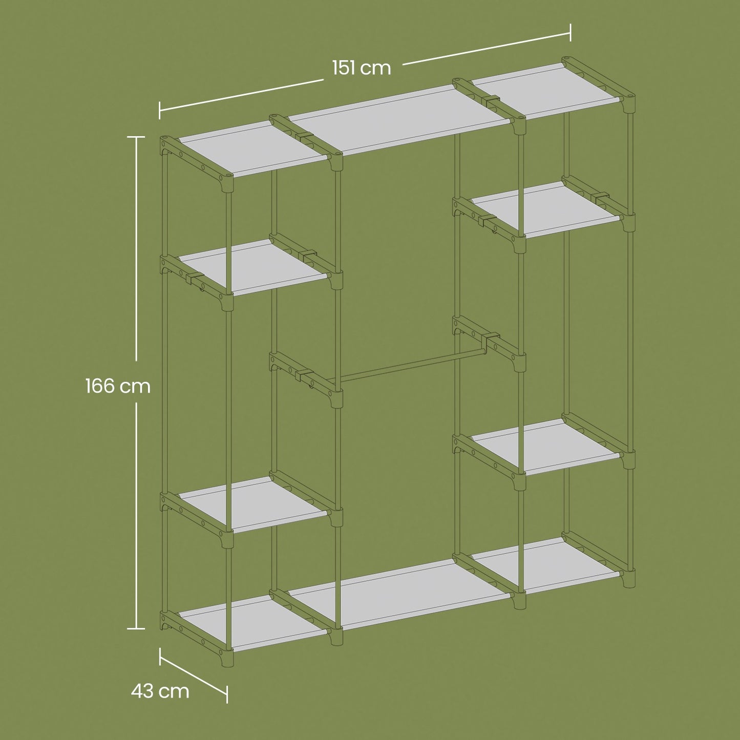 Clothes Wardrobe, Clothes Rack, Portable Closet - image 5