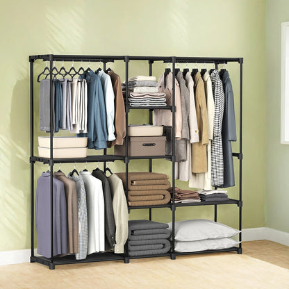 Portable Open Wardrobe, Clothes Rack, Freestanding Wardrobe with Clothes Rails and Fabric Shelves for Bedroom - image 6