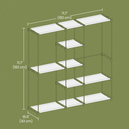 Portable Open Wardrobe, Clothes Rack, Freestanding Wardrobe with Clothes Rails and Fabric Shelves for Bedroom - image 10