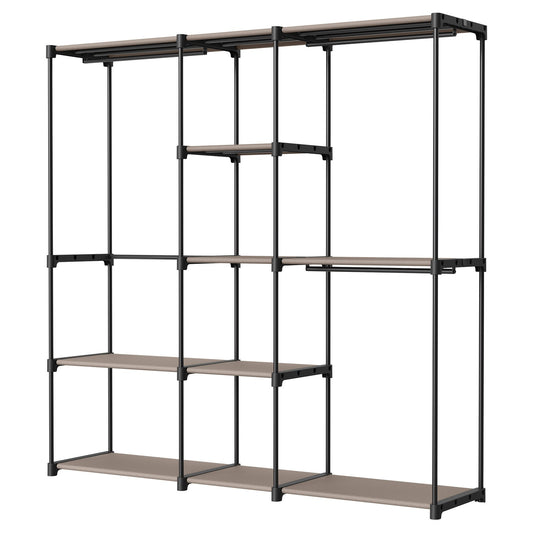 Portable Open Wardrobe, Clothes Rack, Freestanding Wardrobe with Clothes Rails and Fabric Shelves for Bedroom - image 1