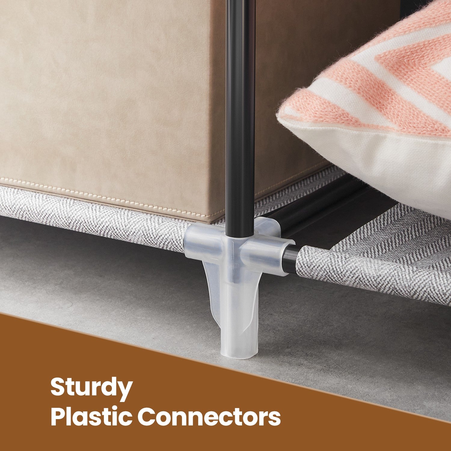 Portable Closet, Wardrobe Closet Organiser with Non-Woven Fabric Cover, Hanging Rods and Shelves - image 4