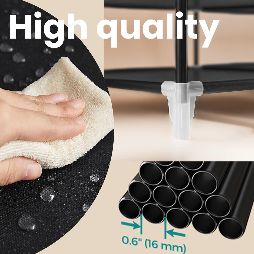 Portable Closet, Wardrobe Closet Organiser with Cover, 4 Hanging Rods and Shelves - image 16