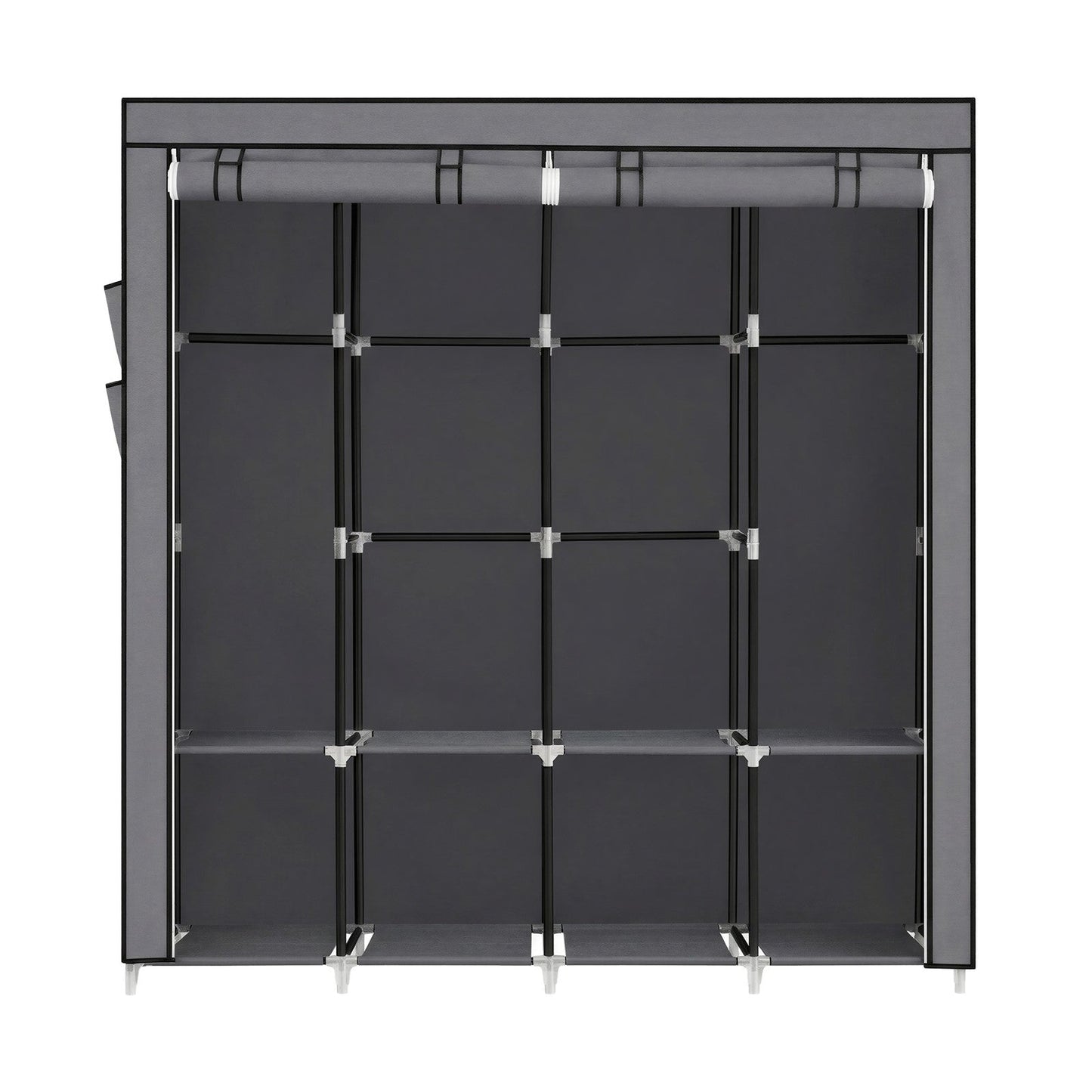 Portable Closet, Wardrobe Closet Organiser with Cover, 4 Hanging Rods and Shelves - image 1