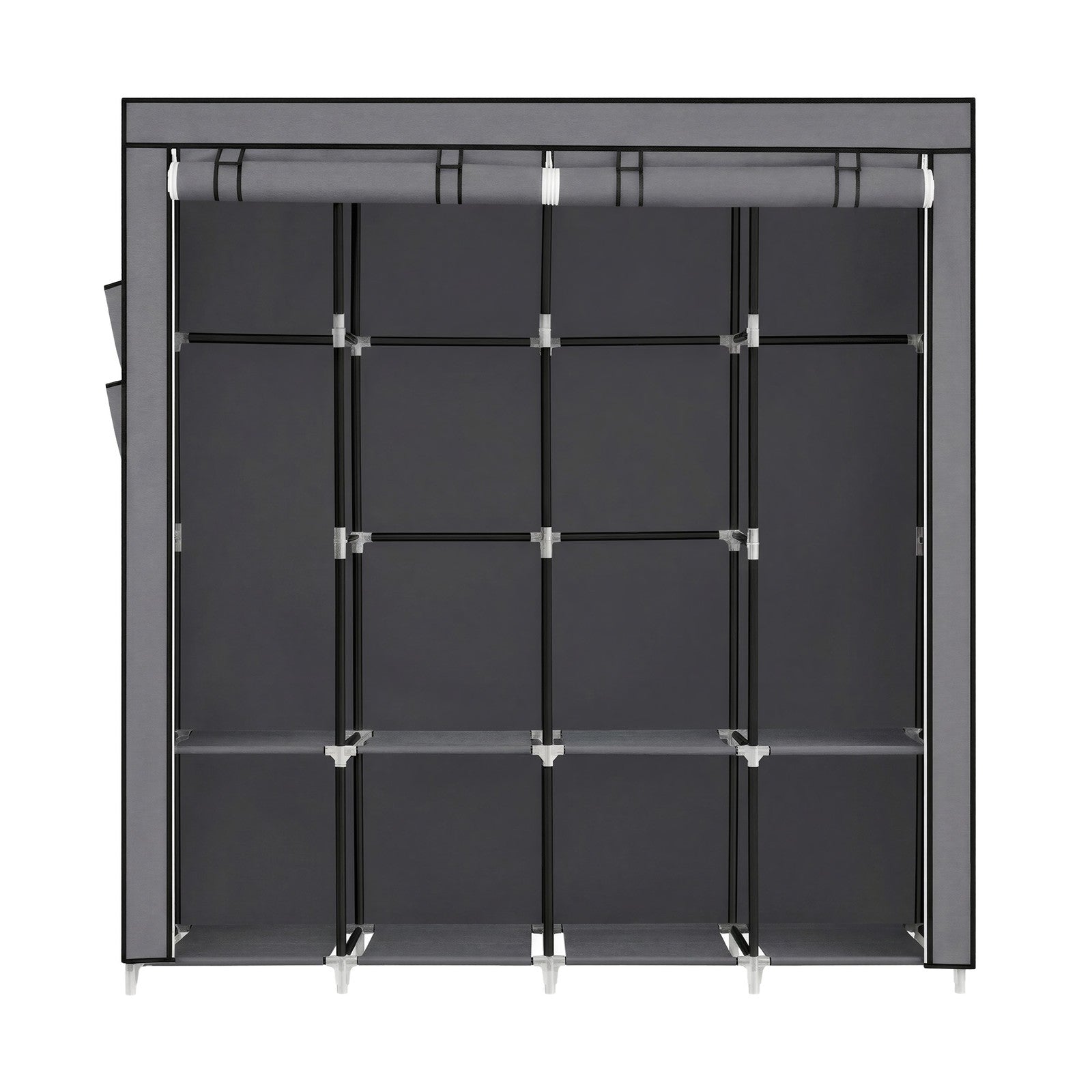 Portable Closet, Wardrobe Closet Organiser with Cover, 4 Hanging Rods and Shelves - image 1