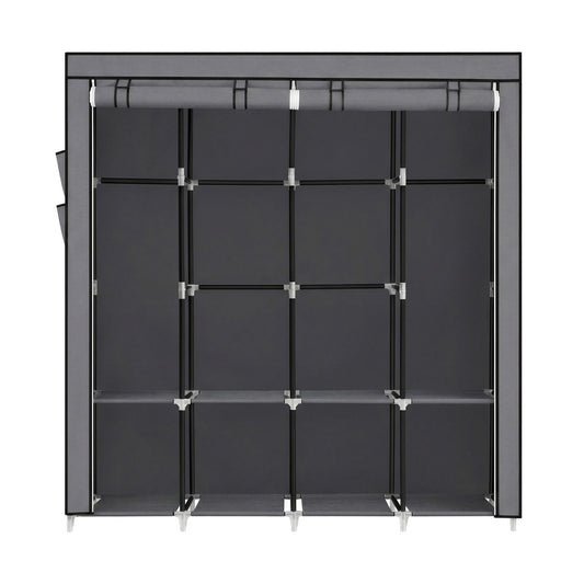 Portable Closet, Wardrobe Closet Organiser with Cover, 4 Hanging Rods and Shelves - image 1