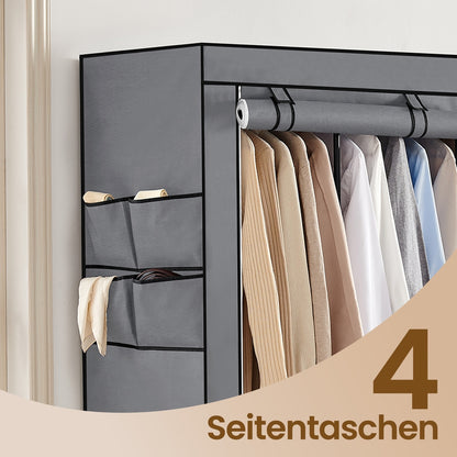 Portable Closet, Wardrobe Closet Organiser with Cover, 4 Hanging Rods and Shelves - image 3