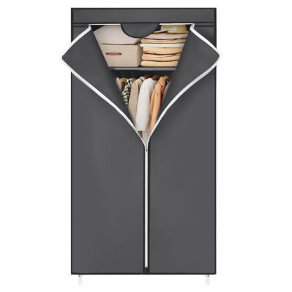 Foldable Fabric Wardrobe With Hanging Rail, Portable Closet Organizer for Clothes, Bags - image 2