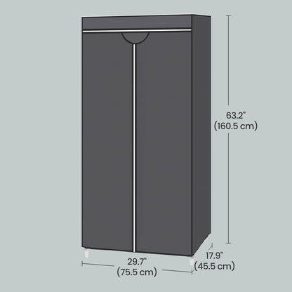 Foldable Fabric Wardrobe With Hanging Rail, Portable Closet Organizer for Clothes, Bags - image 3