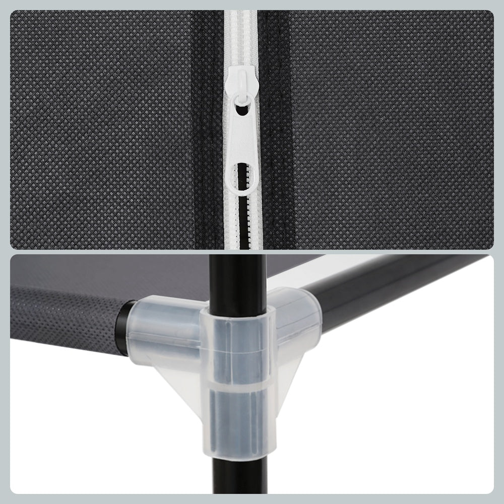 Foldable Fabric Wardrobe With Hanging Rail, Portable Closet Organizer for Clothes, Bags - image 6