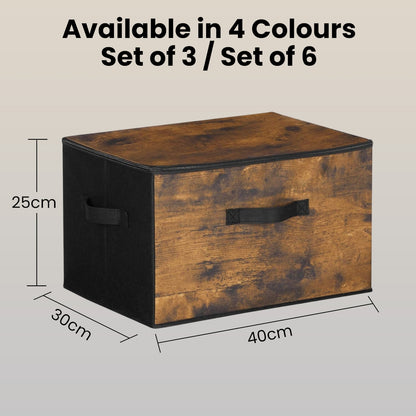 Foldable Storage Organiser Boxes, Set of 3 Storage Basket Bins with Handles, Clothes Organiser - image 4