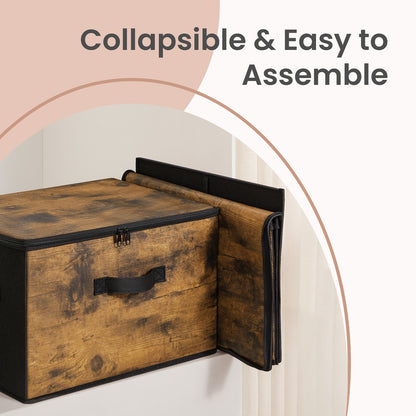 Foldable Storage Organiser Boxes, Set of 3 Storage Basket Bins with Handles, Clothes Organiser - image 11