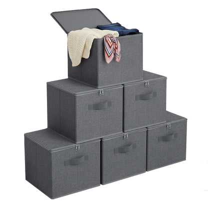 Foldable Storage Organiser Boxes, Set of 3 Storage Basket Bins with Handles, Clothes Organiser - image 36
