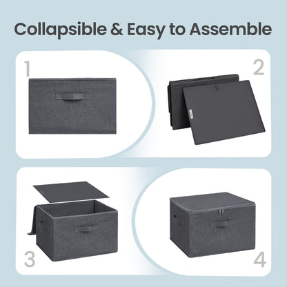 Foldable Storage Organiser Boxes, Set of 3 Storage Basket Bins with Handles, Clothes Organiser - image 37
