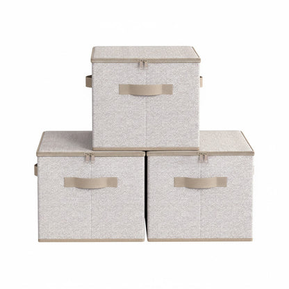 Foldable Storage Organiser Boxes, Set of 3 Storage Basket Bins with Handles, Clothes Organiser - image 20