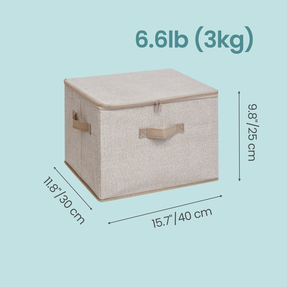 Foldable Storage Organiser Boxes, Set of 3 Storage Basket Bins with Handles, Clothes Organiser - image 15