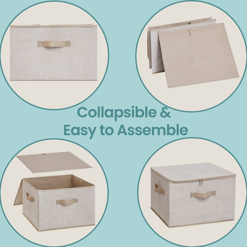 Foldable Storage Organiser Boxes, Set of 3 Storage Basket Bins with Handles, Clothes Organiser - image 18
