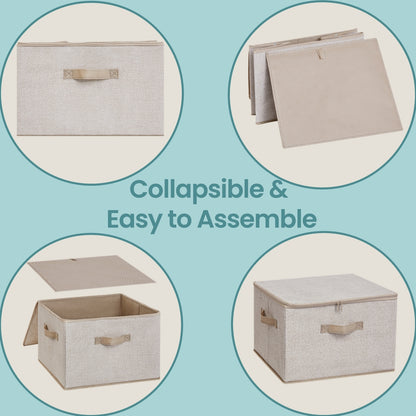 Foldable Storage Organiser Boxes, Set of 3 Storage Basket Bins with Handles, Clothes Organiser - image 18