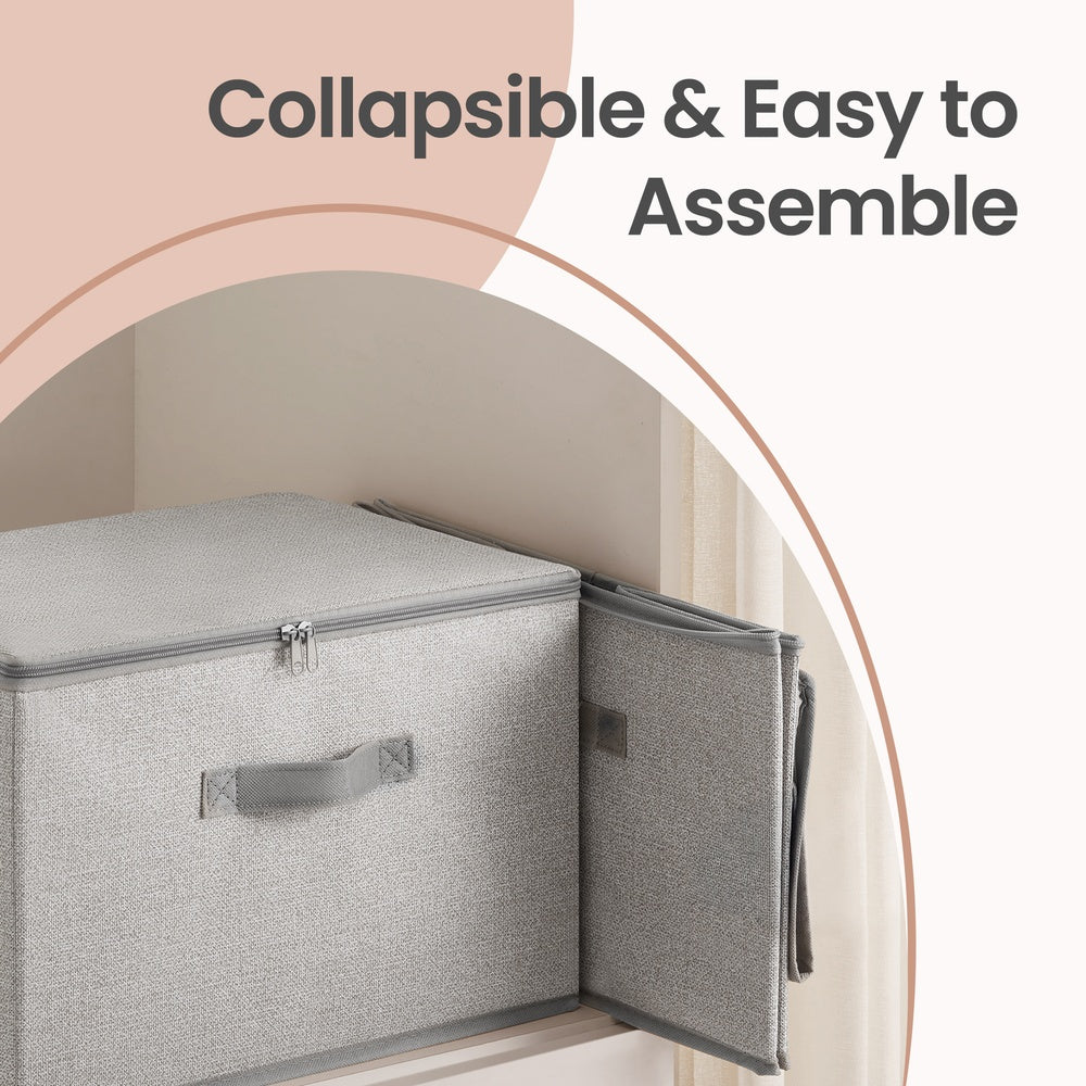 Foldable Storage Organiser Boxes, Set of 3 Storage Basket Bins with Handles, Clothes Organiser - image 32