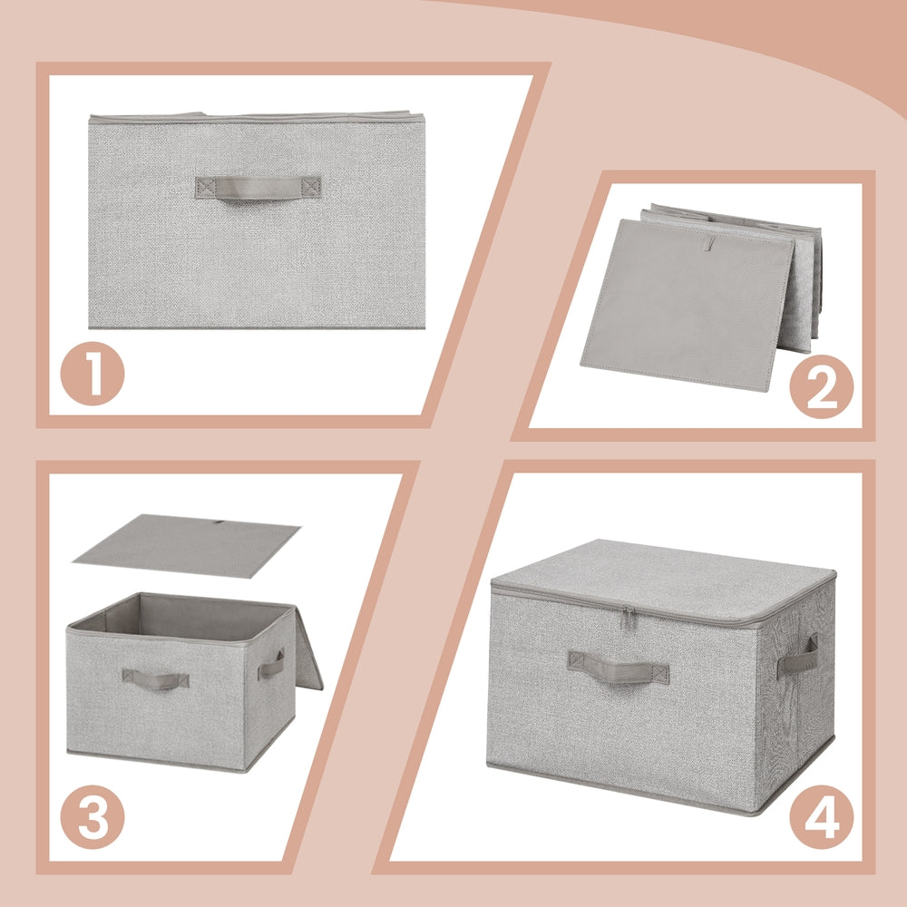 Foldable Storage Organiser Boxes, Set of 3 Storage Basket Bins with Handles, Clothes Organiser - image 33