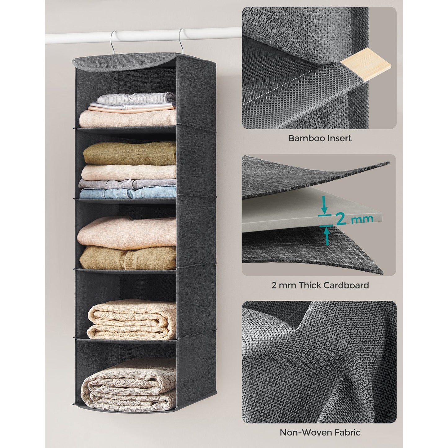 Set of 2 Hanging Wardrobe Storage Organisers - image 6