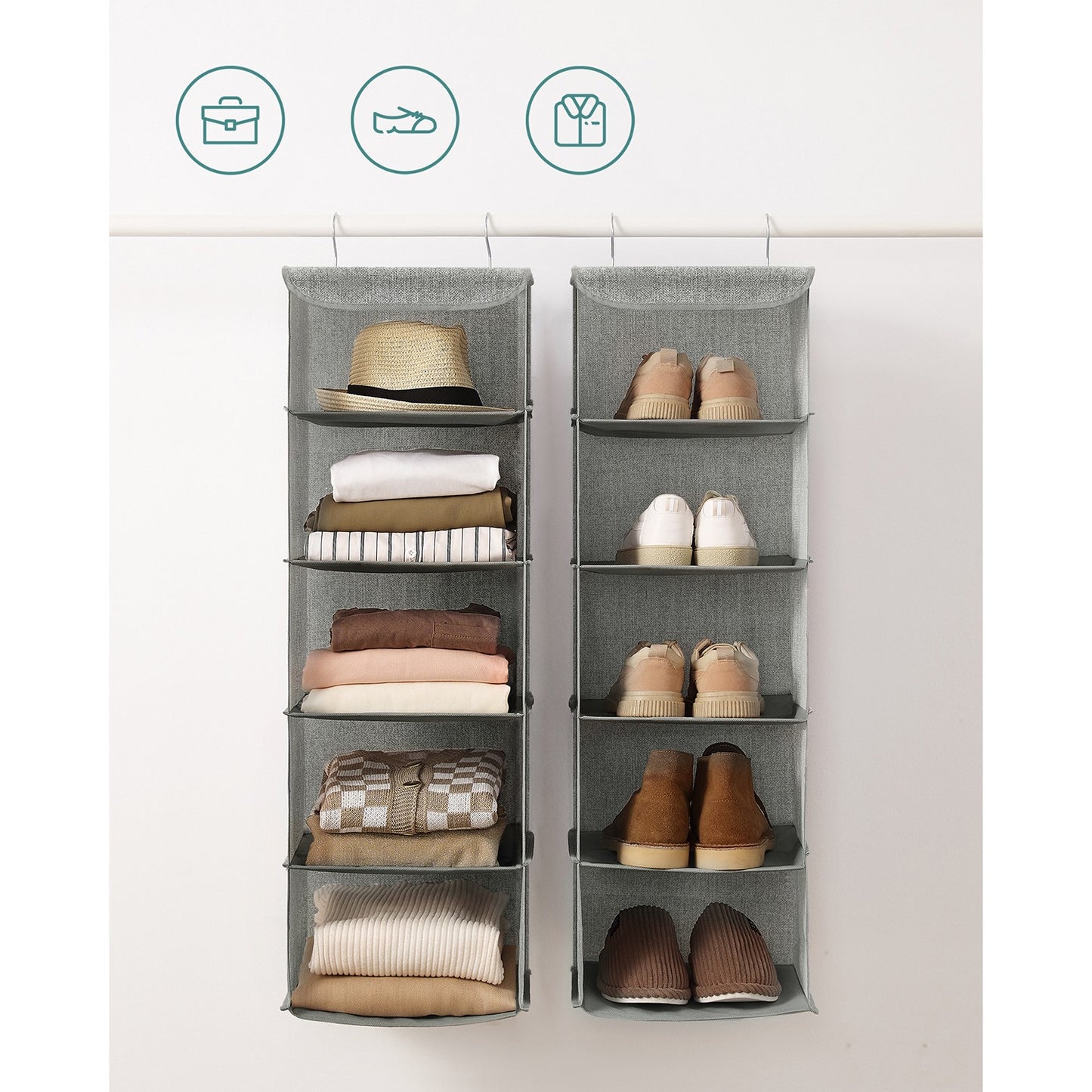 Set of 2 Hanging Wardrobe Storage Organisers - image 34