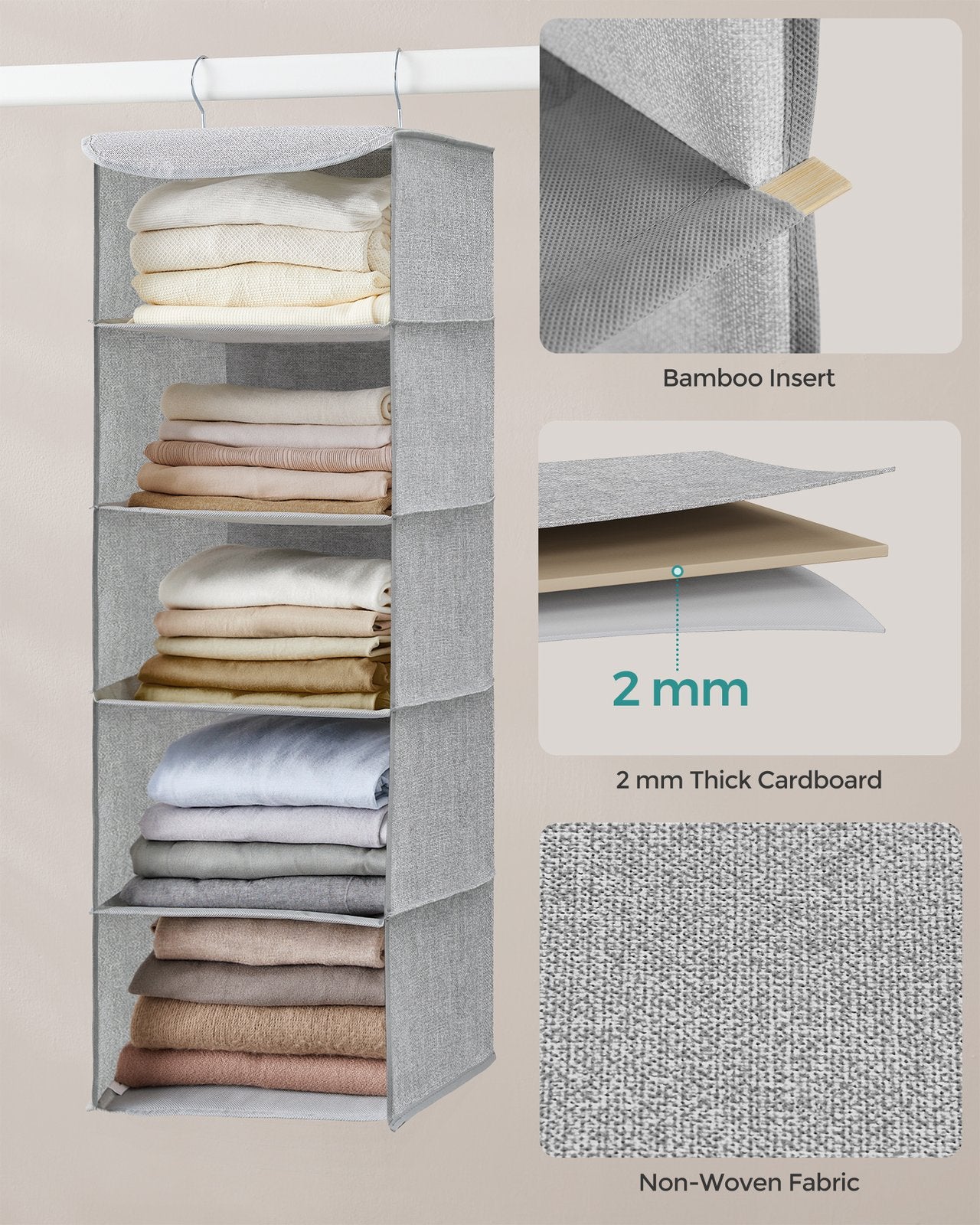 Set of 2 Hanging Wardrobe Storage Organisers - image 15