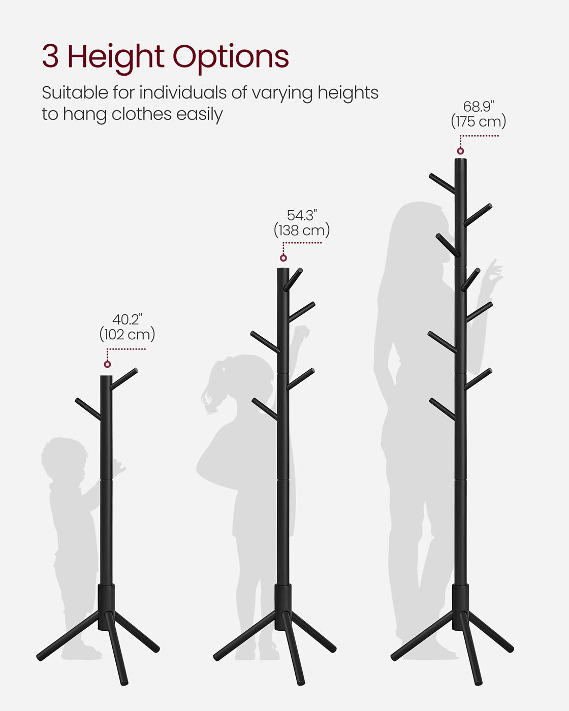 Black Free Standing Wood Coat Stand - image 4
