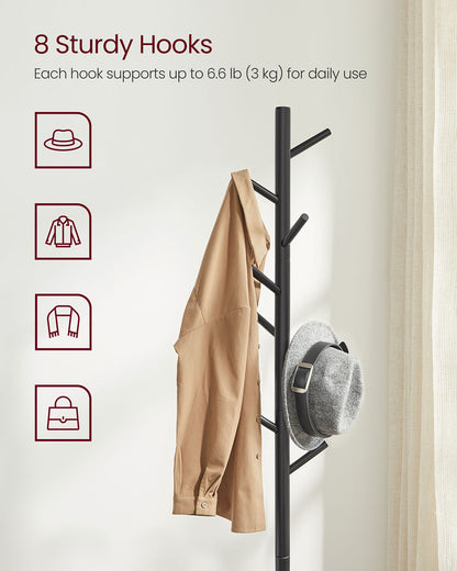 Black Free Standing Wood Coat Stand - image 5