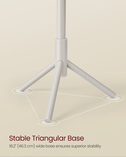 Standing Coat Rack, 8 Hooks, Cappuccino Beige - image 4