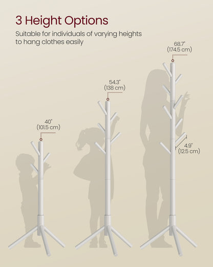 Standing Coat Rack, 8 Hooks, Cappuccino Beige - image 5