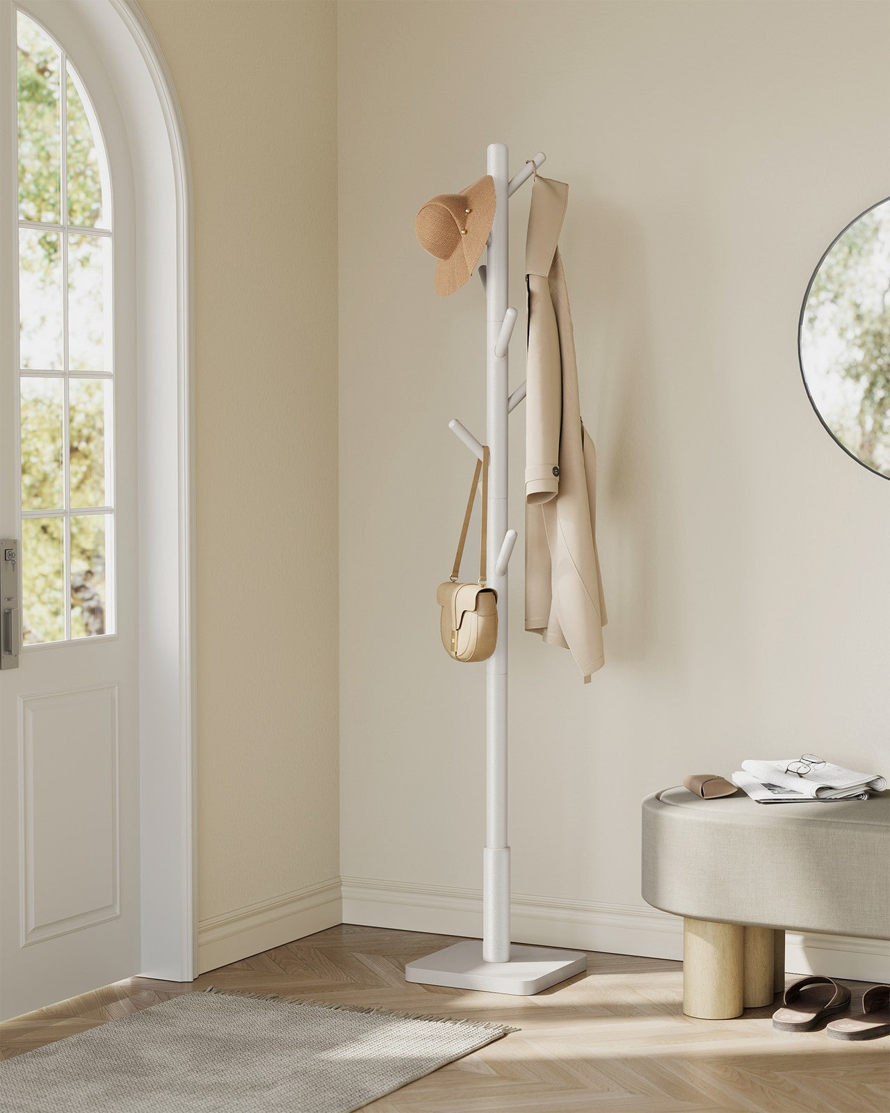 White Coat Stand with 8 Hooks - image 14