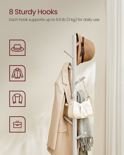 White Coat Stand with 8 Hooks - image 18