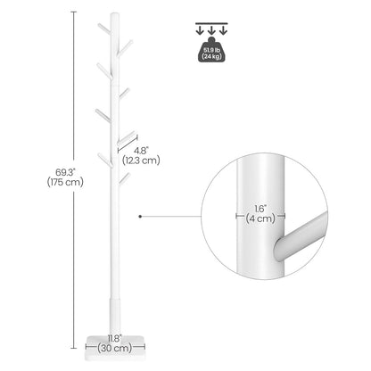 White Coat Stand with 8 Hooks - image 6