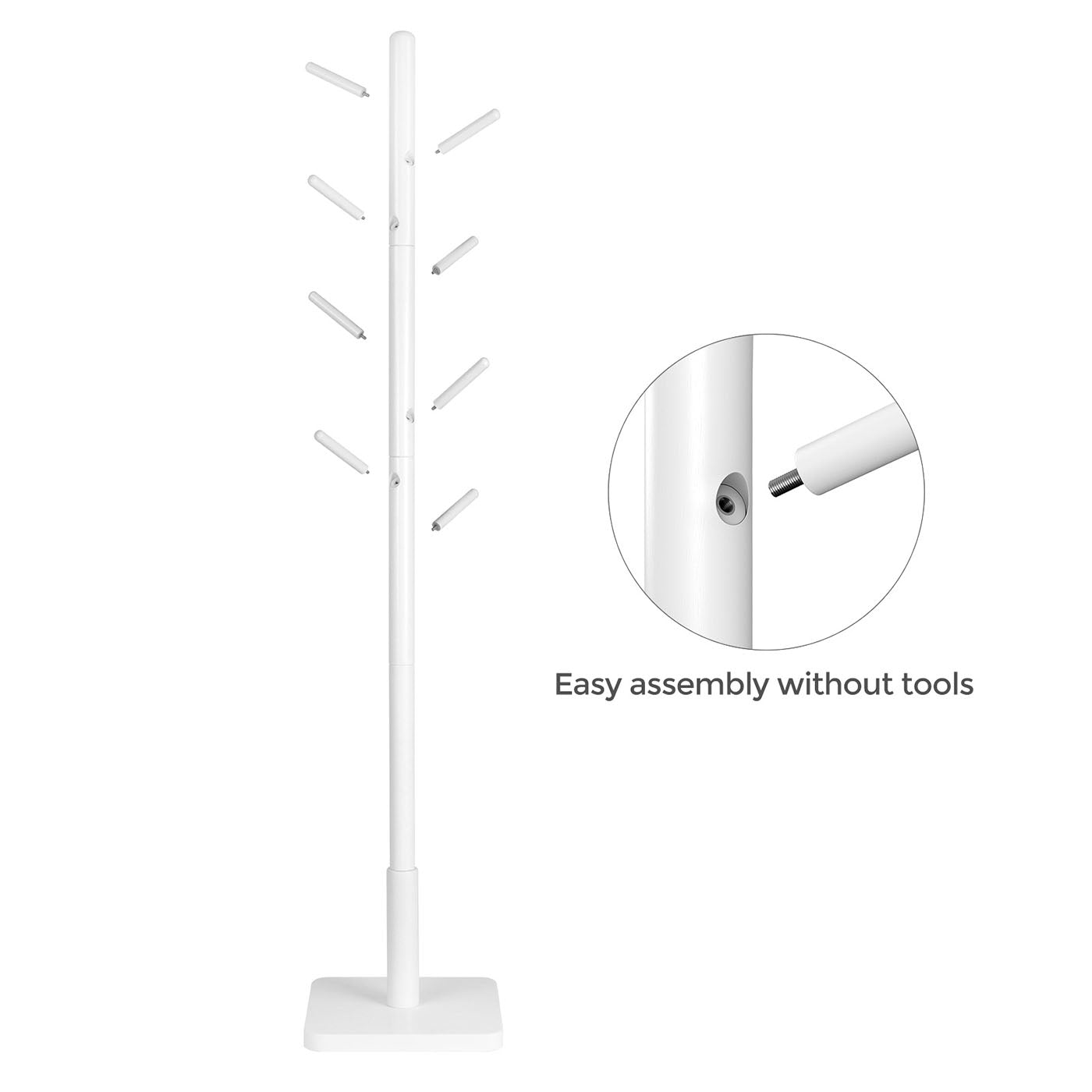 White Coat Stand with 8 Hooks - image 8