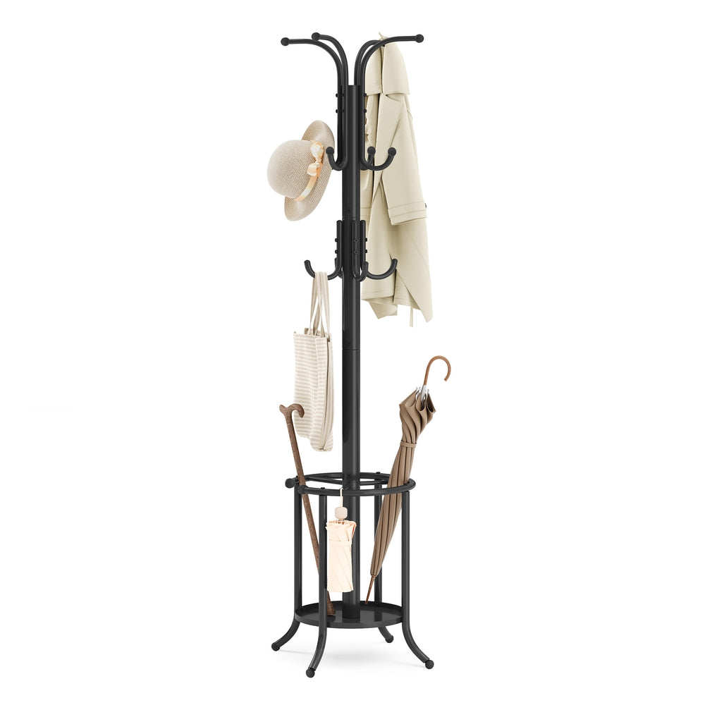 Freestanding Coat Rack with Umbrella Holder Ink Black - image 1