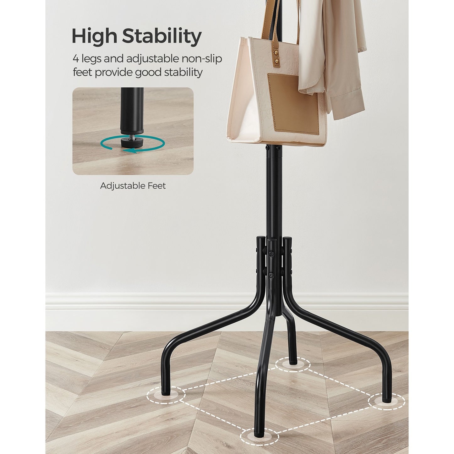 Coat Stand, Metal Coat Rack with 12 Hooks - image 8