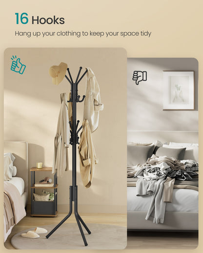 Freestanding metal coat rack with hooks Ink Black - image 3